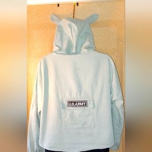 Nice light weight jacket with hood and ears, light green